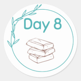 Tag 8 runder aufkleber