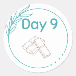 Tag 9 runder aufkleber