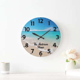 Tag am Strand Große Wanduhr