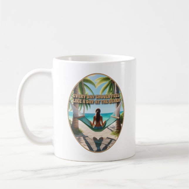 Tag am Strand Kaffeetasse (Links)
