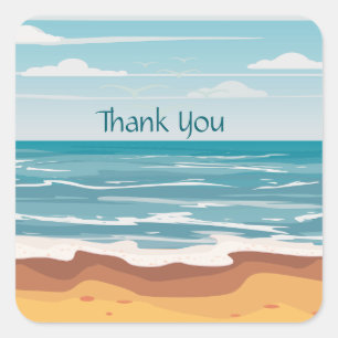 Tag am Strand Quadratischer Aufkleber