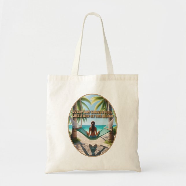 Tag am Strand Tragetasche (Vorne)