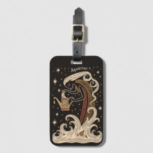 Tag Aquarius Celestial Zodiac Art Gepäckanhänger