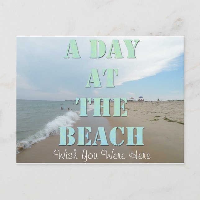 Tag bei der Beach Post Card Miss You Postkarte (Vorderseite)