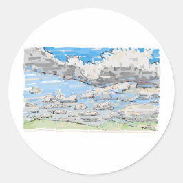 Tag bewölkt runder aufkleber