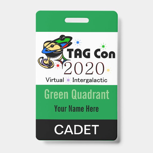 TAG Con 2020 - Green Quadrant - Cadet Abzeichen Ausweis (Vorderseite)