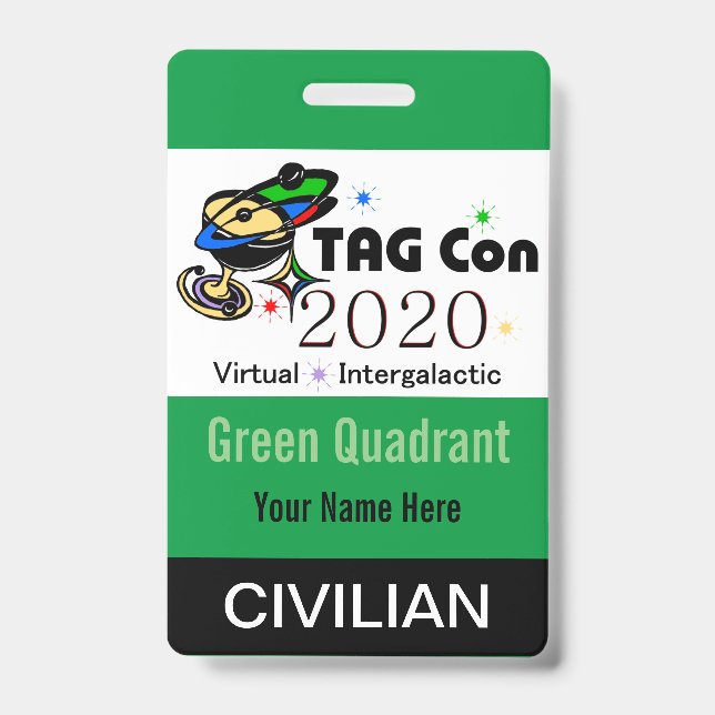 TAG Con 2020 - Green Quadrant - Civilian Abzeichen Ausweis (Vorderseite)