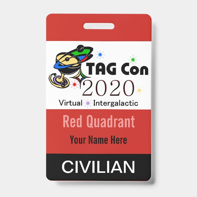 TAG Con 2020 - Roter Quadrant - Ziviles Abzeichen Ausweis (Vorderseite)