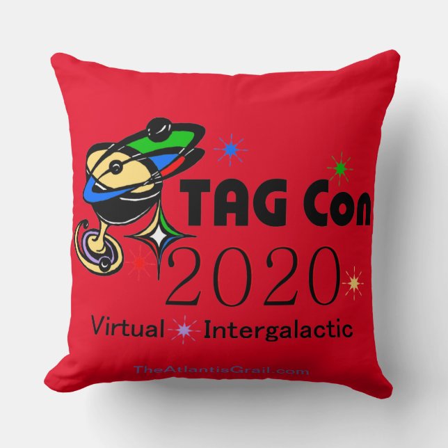 TAG Con 2020 - Virtual - Red Quadrant Kissen (Vorderseite)