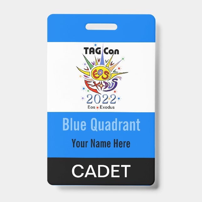 TAG Con 2022 - Blue Quadrant - Cadet Abzeichen Ausweis (Vorderseite)