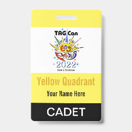 TAG Con 2022 - Gelber Quadrant - Abzeichen Cadet Ausweis