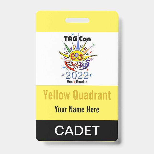 TAG Con 2022 - Gelber Quadrant - Abzeichen Cadet Ausweis (Vorderseite)