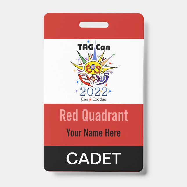 TAG Con 2022 - Roter Quadrant - Abzeichen Cadet Ausweis (Vorderseite)