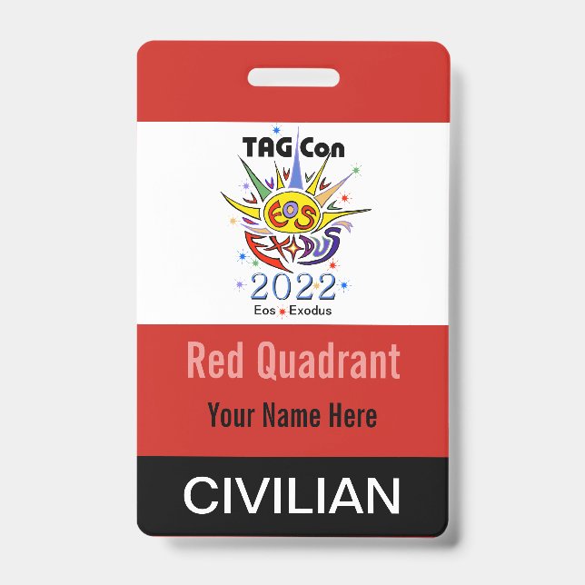 TAG Con 2022 - Roter Quadrant - Ziviles Abzeichen Ausweis (Vorderseite)