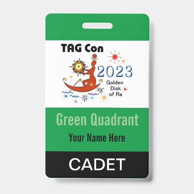TAG Con 2023 - Green Quadrant - Cadet Abzeichen Ausweis (Vorderseite)