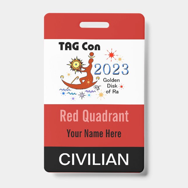 TAG Con 2023 - Roter Quadrant - Ziviles Abzeichen Ausweis (Vorderseite)