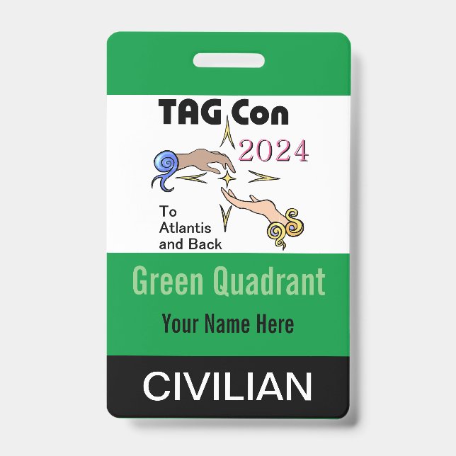 TAG Con 2024 - Grüner Quadrant - Ziviles Abzeichen Ausweis (Vorderseite)