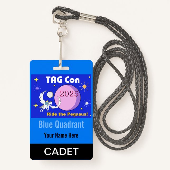 TAG Con 2025 - Blue Quadrant - Cadet Abzeichen Ausweis (Vorderseite mit Schlüsselband)