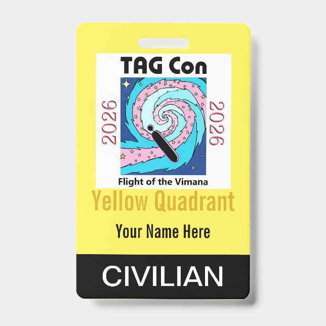 TAG Con 2026 - Gelber Quadrant - Zivilabzeichen Ausweis (Vorderseite)
