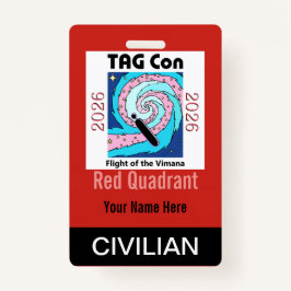 TAG Con 2026 - Red Quadrant - Civilian Badge Ausweis