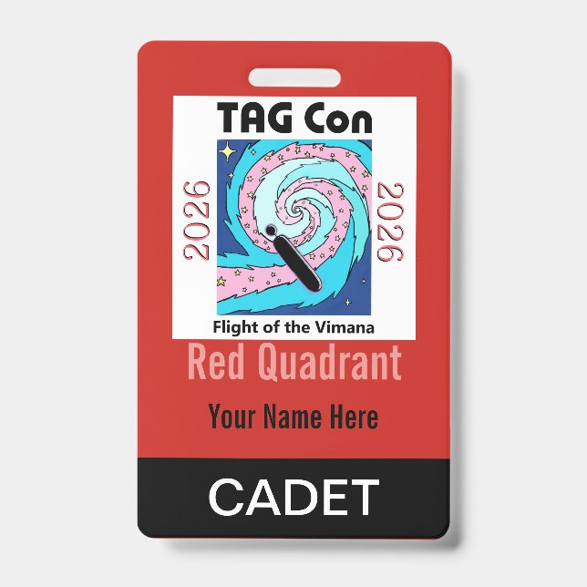 TAG Con 2026 - Roter Quadrant - Kadetten-Abzeichen Ausweis (Vorderseite)