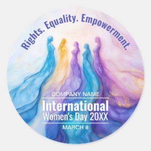 Tag der abstrakten Wasserfarben Runder Aufkleber