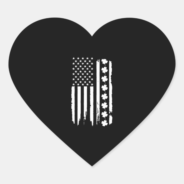 Tag der "American Flag St Patricks" Herz-Aufkleber (Vorderseite)