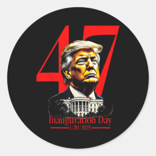 Tag der Amtseinführung 2025 Donald Trump 47. Präsi Runder Aufkleber