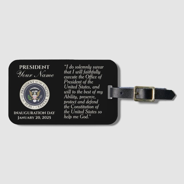 Tag der Amtseinführung 20. Januar 2025 hinzufügen Gepäckanhänger (Vorderseite (Horizontal))