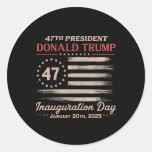 Tag der Amtseinführung Trump 2025 Crewneck Sweater Runder Aufkleber