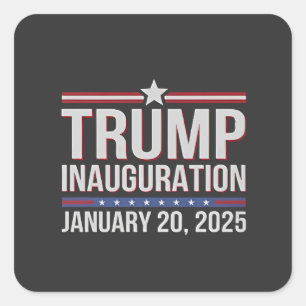 Tag der Amtseinführung Trumps Präsident Januar 202 Quadratischer Aufkleber