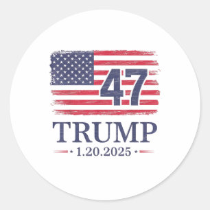 Tag der Amtseinführung von Donald Trump 2025 47. P Runder Aufkleber