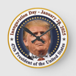 Tag der Amtseinführung von Präsident Trump am 20.  Runde Wanduhr