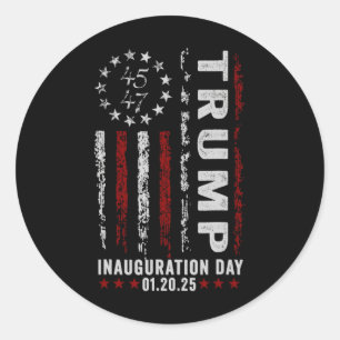 Tag der Amtseinführung von Trump 2025 Memorabilia Runder Aufkleber