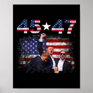 Tag der Amtseinführung von Trump 45 47 Fight Fight Poster