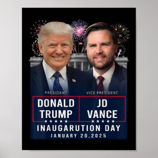 Tag der Amtseinführung von Trump Vance 2025 Donald Poster