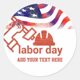 Tag der Arbeit an den Red White and Blue America F Runder Aufkleber