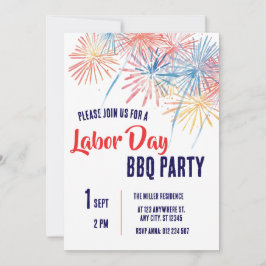 Tag der Arbeit BBQ-Party Rot Weiß Blau Patriotisch Einladung