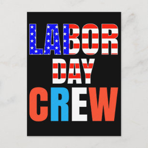 Tag der Arbeit Crew Patriotische Union Arbeiter US Feiertagspostkarte