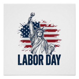 Tag der Arbeit Denkmal der Freiheit Patriotischer Poster