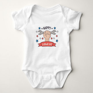 Tag der Arbeit Grafik-Abzeichen Farbdesign Baby Strampler