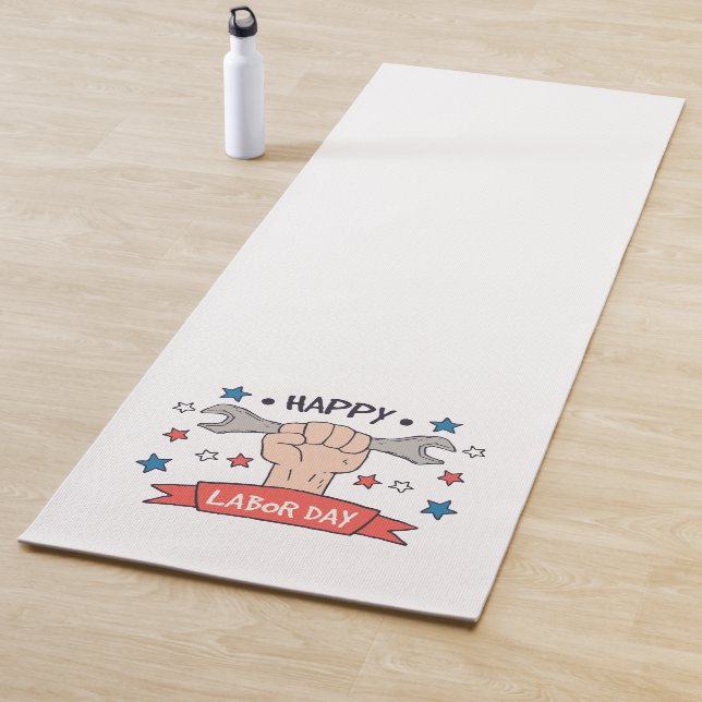 Tag der Arbeit Grafik-Abzeichen Farbdesign Yogamatte (Beispiel)