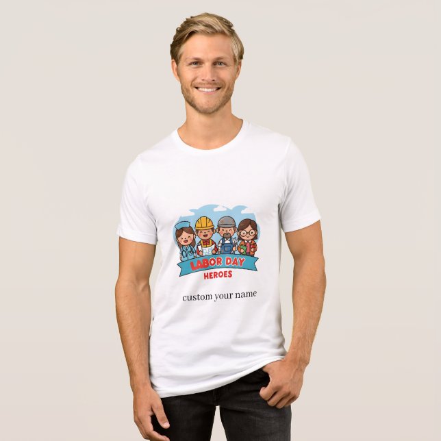 Tag der Arbeit Helden Tri-Blend Shirt (Vorderseite voll)