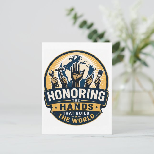 Tag der Arbeit  Postkarte (Stehend Vorderseite)