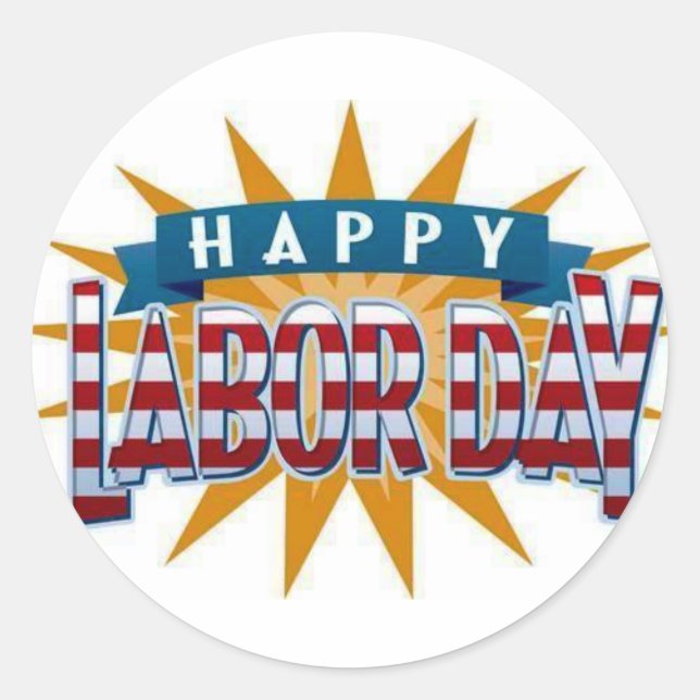 Tag der Arbeit Runder Aufkleber (Vorderseite)