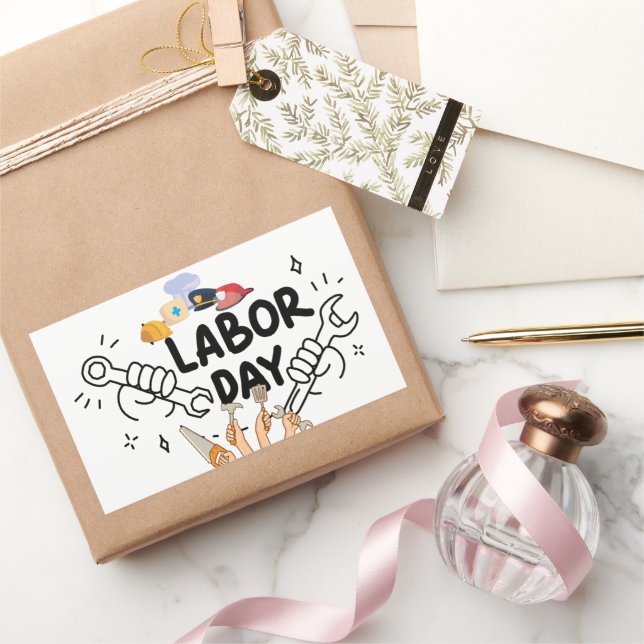 Tag der Arbeit Werkzeug Hände Vinyl Aufkleber (Schenken)
