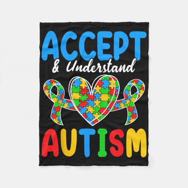 Tag der Autismus akzeptieren und verstehen Fleecedecke (Vorderseite)