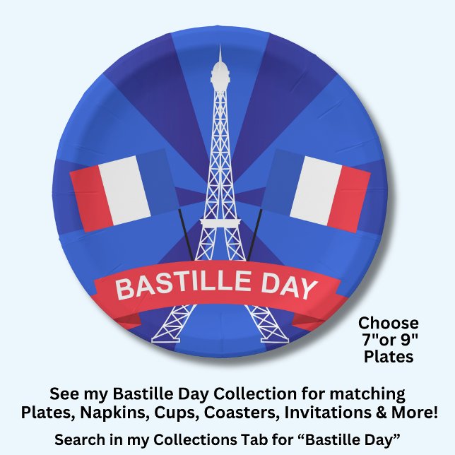Tag der Bastille 14. Juli Frankreich Nationaltag Pappteller (Von Creator hochgeladen)