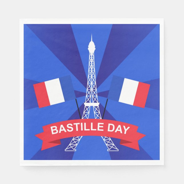 Tag der Bastille 14. Juli Frankreich Nationaltag Serviette (Vorderseite)