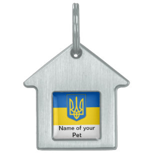 Tag der Begleiter mit der Flagge der Ukraine Tiermarke